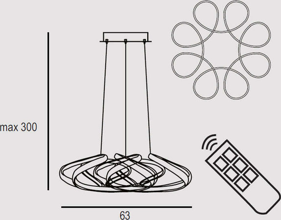Sospensione-Contemporanea-Flower-Metallo-Bianco-Led-52W