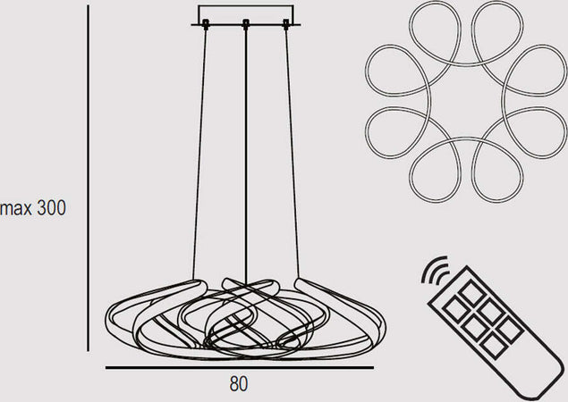 Sospensione-Contemporanea-Flower-Metallo-Bianco-Led-54W