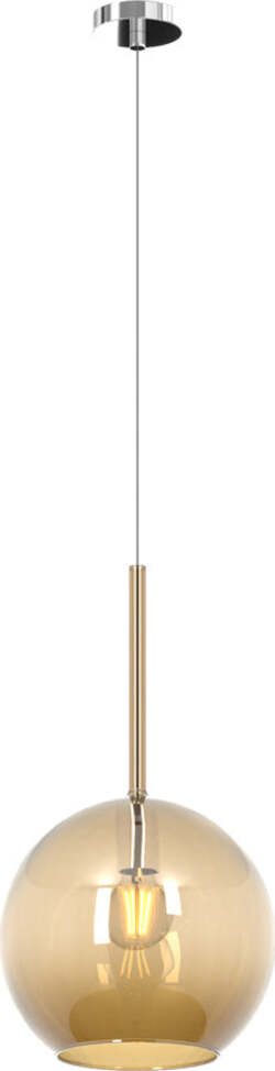 Sospensione-Contemporanea-Future-Metallo-Cromo-Vetro-Ambra-1-Luce-E27-D.25Cm