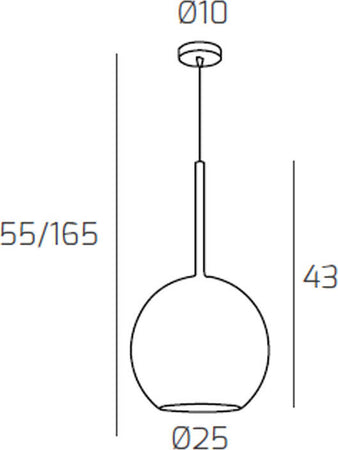 Sospensione-Contemporanea-Future-Metallo-Cromo-Vetro-Rame-1-Luce-E27-D.25Cm