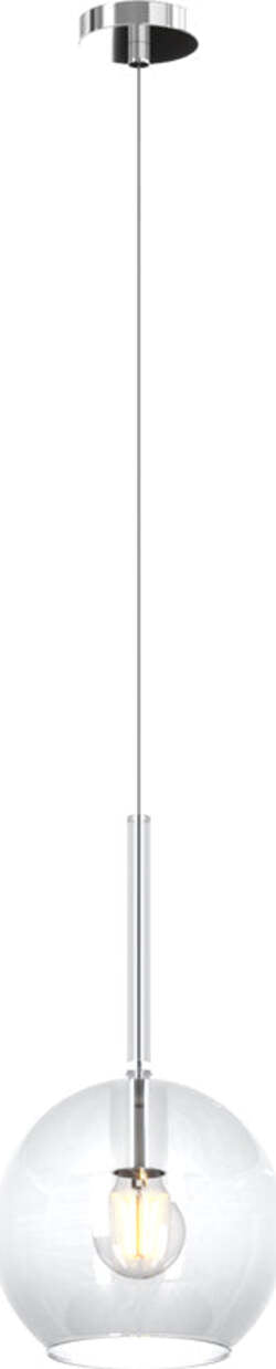 Sospensione-Contemporanea-Future-Metallo-Cromo-Vetro-Trasp.-1-Luce-E27-D.20Cm