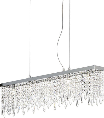 Sospensione-Contemporanea-Giada-Metallo-Cristallo-Trasparente-5-Luci-G9-3W-3000K
