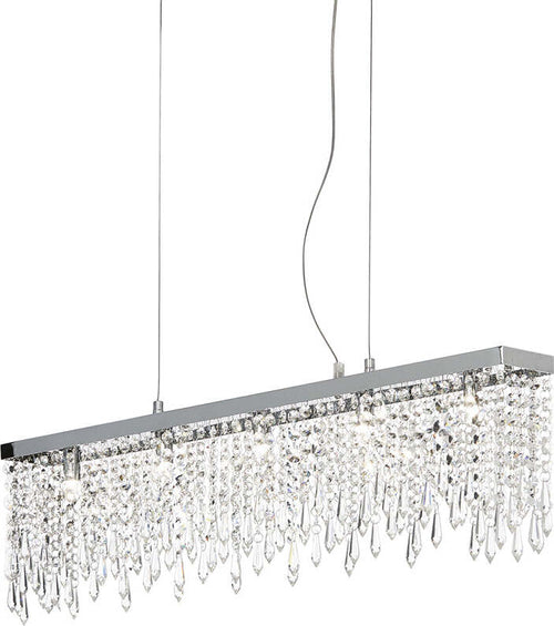 Sospensione-Contemporanea-Giada-Metallo-Cristallo-Trasparente-5-Luci-G9-3W-3000K