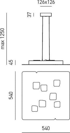 Sospensione-Contemporanea-Giselle-Metallo-Bianco-E-Diffusore-Acciao-3+7-Luci