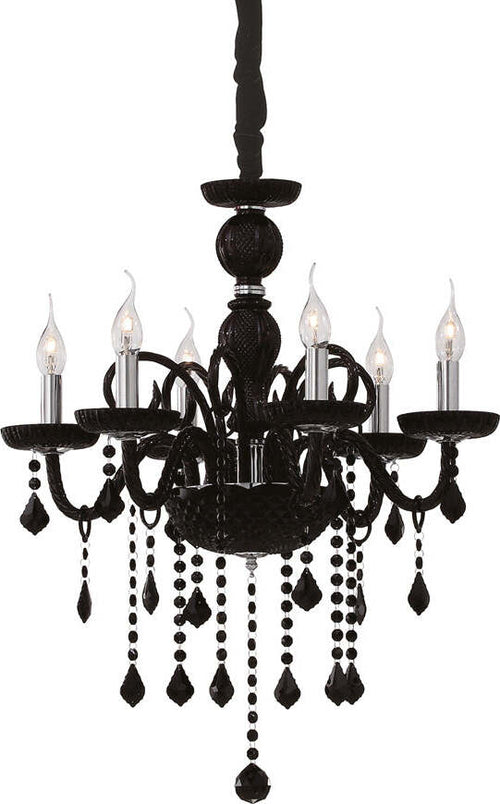 Sospensione-Contemporanea-Giudecca-Metallo-Cristallo-Nero-6-Luci-E14