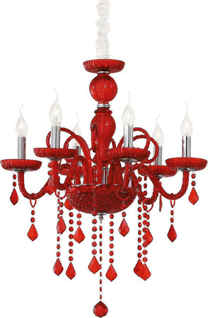Sospensione-Contemporanea-Giudecca-Metallo-Cristallo-Rosso-6-Luci-E14