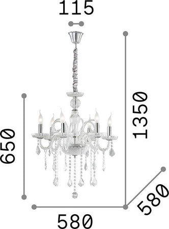 Sospensione-Contemporanea-Giudecca-Metallo-Cristallo-Rosso-6-Luci-E14