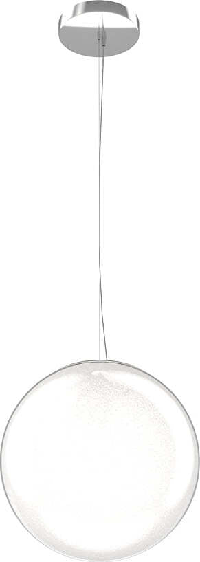 Sospensione-Contemporanea-Glitter-Metallo-Cromo-Vetro-Soffiato-Trasp-1-Luce-E14