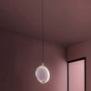 Sospensione-Contemporanea-Horo-Metallo-Ottone-Vetro-Rosa-Led-43,2W