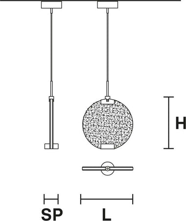 Sospensione-Contemporanea-Horo-Metallo-Ottone-Vetro-Rosa-Led-43,2W