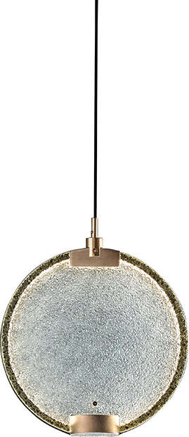 Sospensione-Contemporanea-Horo-Metallo-Ottone-Vetro-Trasparente-Led-43,2W