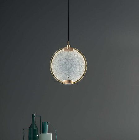 Sospensione-Contemporanea-Horo-Metallo-Ottone-Vetro-Trasparente-Led-43,2W