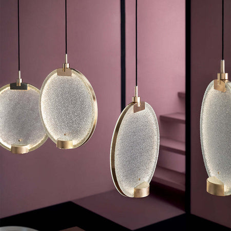 Sospensione-Contemporanea-Horo-Metallo-Ottone-Vetro-Trasparente-Led-43,2W