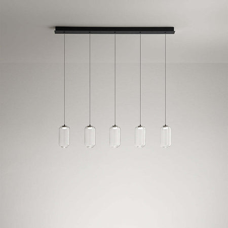 Sospensione-Contemporanea-Hunter-Metallo-Nero-5-Cavi-Led-5W
