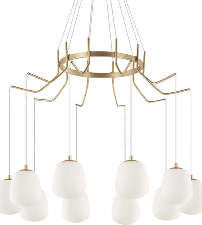 Sospensione-Contemporanea-Karousel-Metallo-Ottone-10-Luci-G9-3W-3000K-Luce-Calda