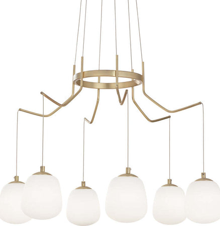 Sospensione-Contemporanea-Karousel-Metallo-Ottone-6-Luci-G9-3W-3000K-Luce-Calda