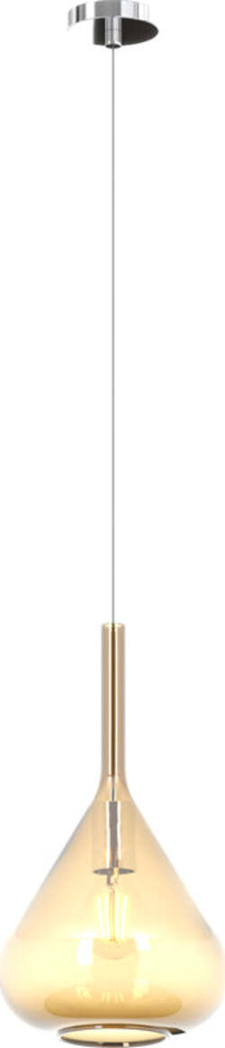 Sospensione-Contemporanea-Kona-Metallo-Cromo-Vetro-Ambra-1-Luce-E27