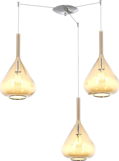 Sospensione-Contemporanea-Kona-Metallo-Cromo-Vetro-Ambra-3-Luci-E27