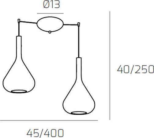 Sospensione-Contemporanea-Kona-Metallo-Cromo-Vetro-Blu-2-Luci-E27