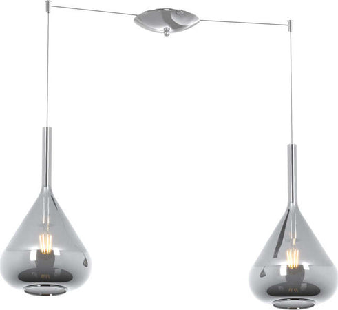 Sospensione-Contemporanea-Kona-Metallo-Cromo-Vetro-Fumè-2-Luci-E27