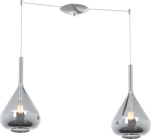 Sospensione-Contemporanea-Kona-Metallo-Cromo-Vetro-Fumè-2-Luci-E27