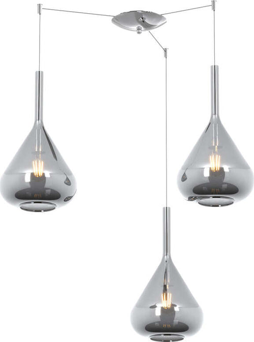 Sospensione-Contemporanea-Kona-Metallo-Cromo-Vetro-Fumè-3-Luci-E27