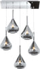 Sospensione-Contemporanea-Kona-Metallo-Cromo-Vetro-Fumè-5-Luci-E27