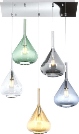 Sospensione-Contemporanea-Kona-Metallo-Cromo-Vetro-Multicolor-5-Luci-E27
