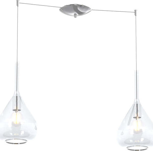 Sospensione-Contemporanea-Kona-Metallo-Cromo-Vetro-Trasparente-2-Luci-E27