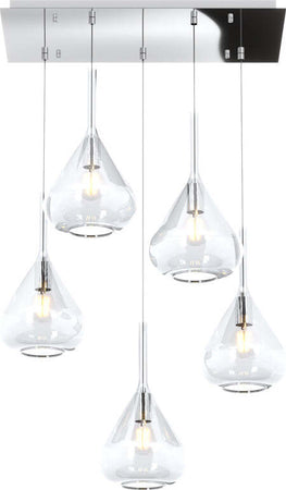 Sospensione-Contemporanea-Kona-Metallo-Cromo-Vetro-Trasparente-5-Luci-E27