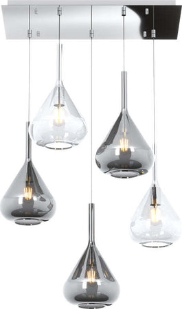 Sospensione-Contemporanea-Kona-Metallo-Cromo-Vetro-Trasparente-Fumè-5-Luci-E27