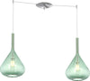 Sospensione-Contemporanea-Kona-Metallo-Cromo-Vetro-Verde-2-Luci-E27