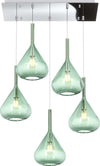 Sospensione-Contemporanea-Kona-Metallo-Cromo-Vetro-Verde-5-Luci-E27