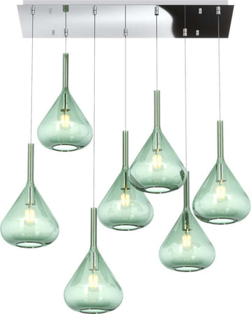Sospensione-Contemporanea-Kona-Metallo-Cromo-Vetro-Verde-7-Luci-E27