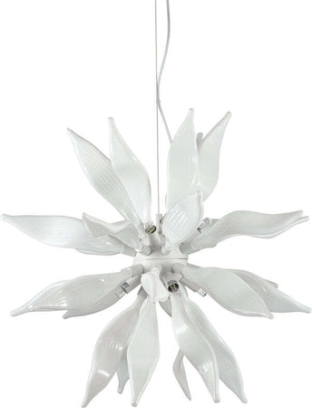 Sospensione-Contemporanea-Leaves-Metallo-Bianco-8-Luci-G9-3W-3000K-Luce-Calda