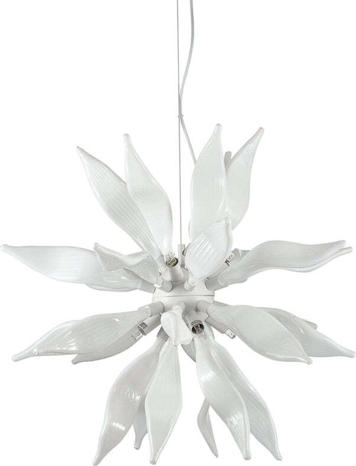 Sospensione-Contemporanea-Leaves-Metallo-Bianco-8-Luci-G9-3W-3000K-Luce-Calda