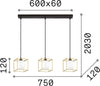 Sospensione-Contemporanea-Lingotto-Metallo-Ottone-3-Luci-G9-3W-3000K-Luce-Calda