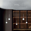 Sospensione-Contemporanea-Lollypop-Cavi-Distanziati-Metallo-Bianco-Led-35W