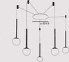 Sospensione-Contemporanea-Lollypop-Cavi-Distanziati-Metallo-Bianco-Led-35W