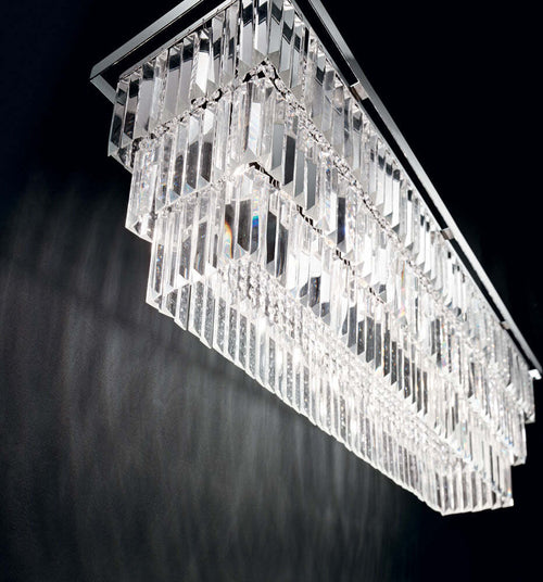 Sospensione-Contemporanea-Martinez-Metallo-Cristallo-Cromo-8-Luci-E14