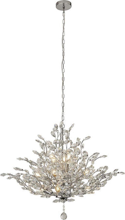 Sospensione-Contemporanea-Mazzo-Acciaio-Cromo-Vetro-Trasparente-11-Luce-E14