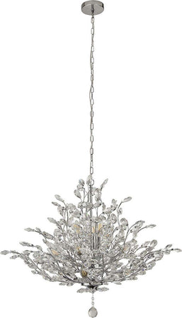 Sospensione-Contemporanea-Mazzo-Acciaio-Cromo-Vetro-Trasparente-11-Luce-E14