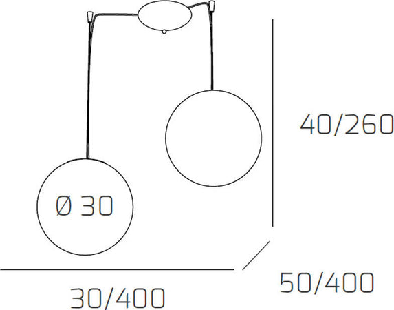Sospensione-Contemporanea-Moon-Metallo-Cromo-Vetro-Bianco-2-Luci-E27-D.30Cm
