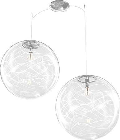 Sospensione-Contemporanea-Moon-Metallo-Cromo-Vetro-Bianco-2-Luci-E27-D.40Cm