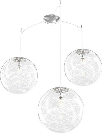 Sospensione-Contemporanea-Moon-Metallo-Cromo-Vetro-Bianco-3-Luci-E27-D.30Cm