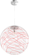 Sospensione-Contemporanea-Moon-Metallo-Cromo-Vetro-Rosso-1-Luce-E27-D.40Cm