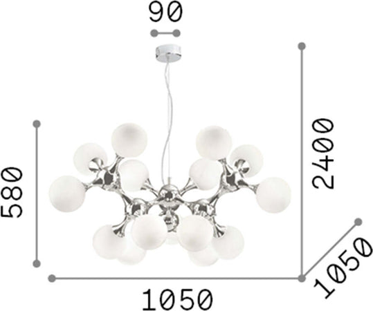 Sospensione-Contemporanea-Nodi-Metallo-Bianco-15-Luci-E14