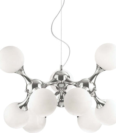Sospensione-Contemporanea-Nodi-Metallo-Bianco-9-Luci-E14