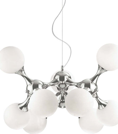Sospensione-Contemporanea-Nodi-Metallo-Bianco-9-Luci-E14
