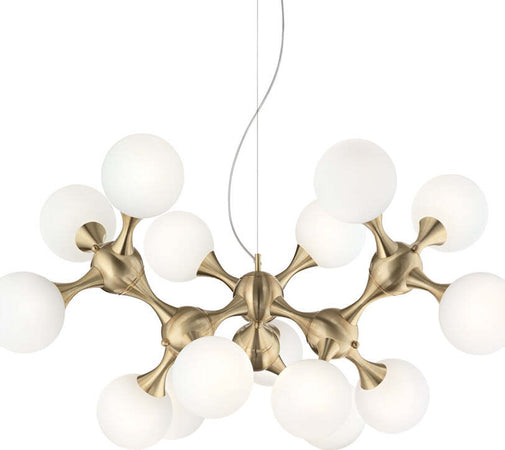 Sospensione-Contemporanea-Nodi-Metallo-Ottone-15-Luci-E14